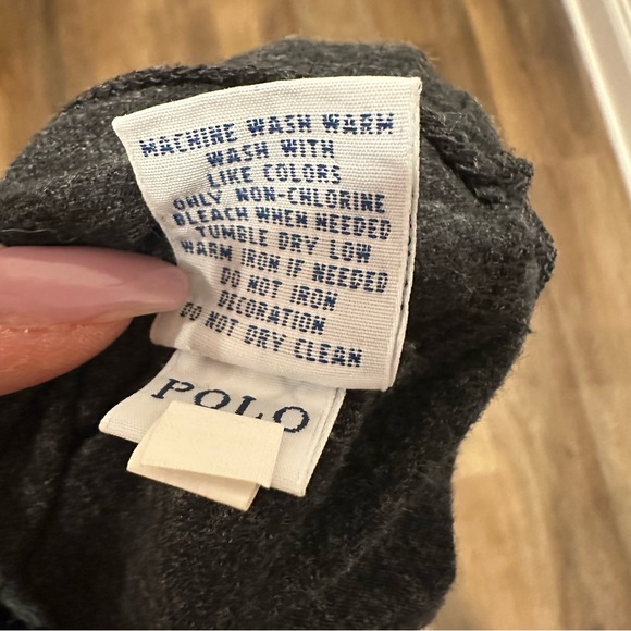 Polo Ralph Lauren Men's‎ Dark Gray V Neck Long Sleeve Shirt XL Cotton Polo Bear - Picture 7 of 7